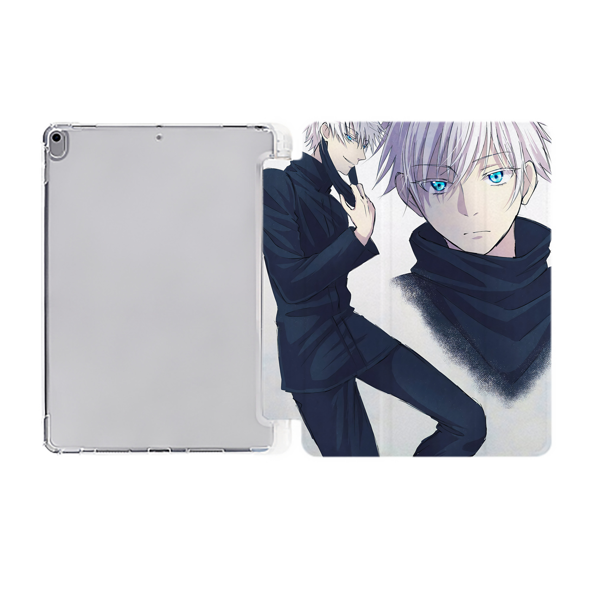 （画像用） 呪術廻戦 Jujutsu Kaisen IPad ケース ペン収納付き 三つ折りスタンド PUレザー×シリコン 対応機種9.5/10.5/10.9インチ